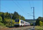 3003 is hauling the IR 116 Luxembourg City - Liers through Wilwerwiltz on September 30th, 2012.